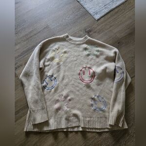 Earthbound Trading Co Smiley Face Sweater